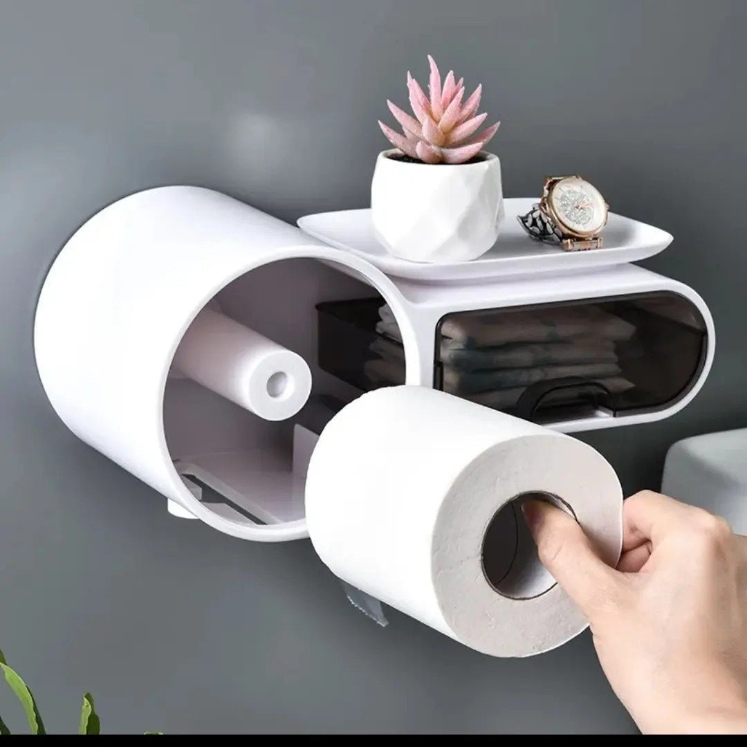Wall Mounted Tissue Holder And Multipurpose Rack - Saadiq.pk