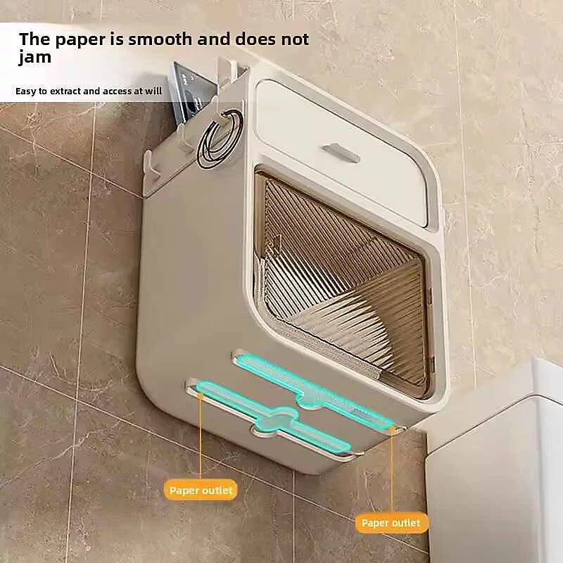 Wall Mounted Toilet Paper Holder with Drawer & Phone Shelf - Saadiq.pk