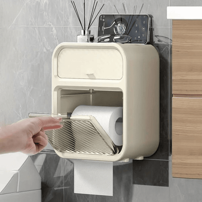Wall Mounted Toilet Paper Holder with Drawer & Phone Shelf - Saadiq.pk