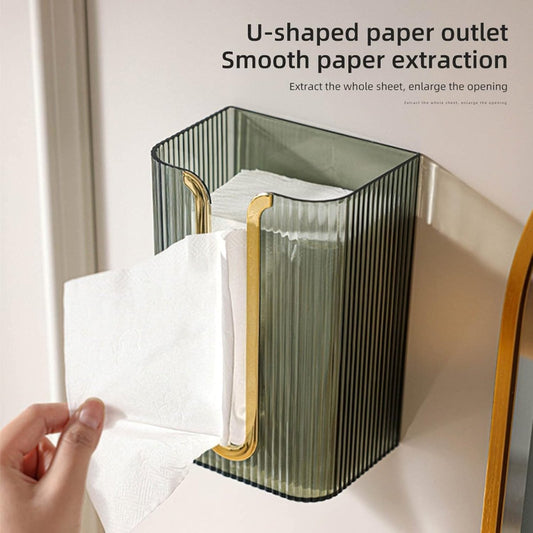 Wall Mounted Transparent Tissue Box – Clear Acrylic Tissue Holder for Bathroom, Kitchen & Office - Saadiq.pk