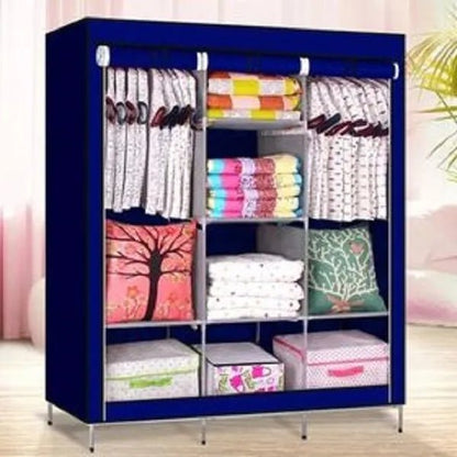 Wardrobe Folding Portable Clothing Storage Cabinet – Multi - Layer Organizer - Saadiq.pk