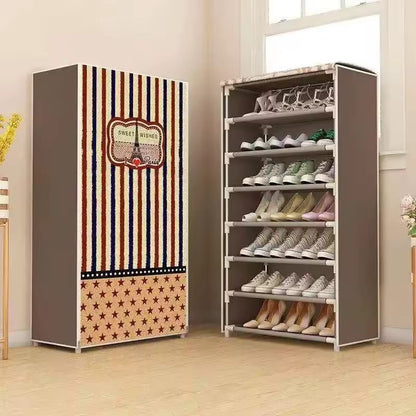 Wardrobe Style 5 Layer Printed Shoe Rack - Saadiq.pk