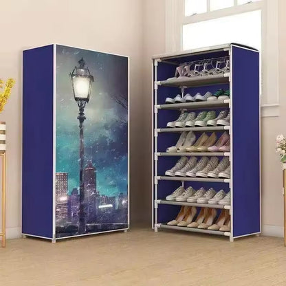 Wardrobe Style 5 Layer Printed Shoe Rack - Saadiq.pk
