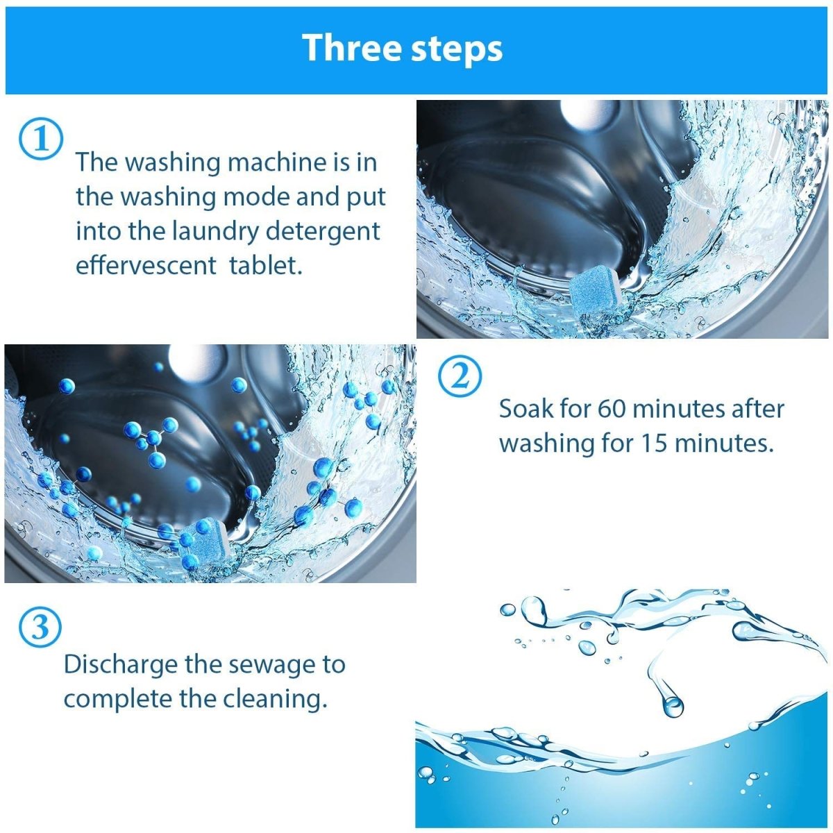 Washing Machine Cleaning Tablets – Pack of 12, Self - Cleaning & Fresh - Saadiq.pk