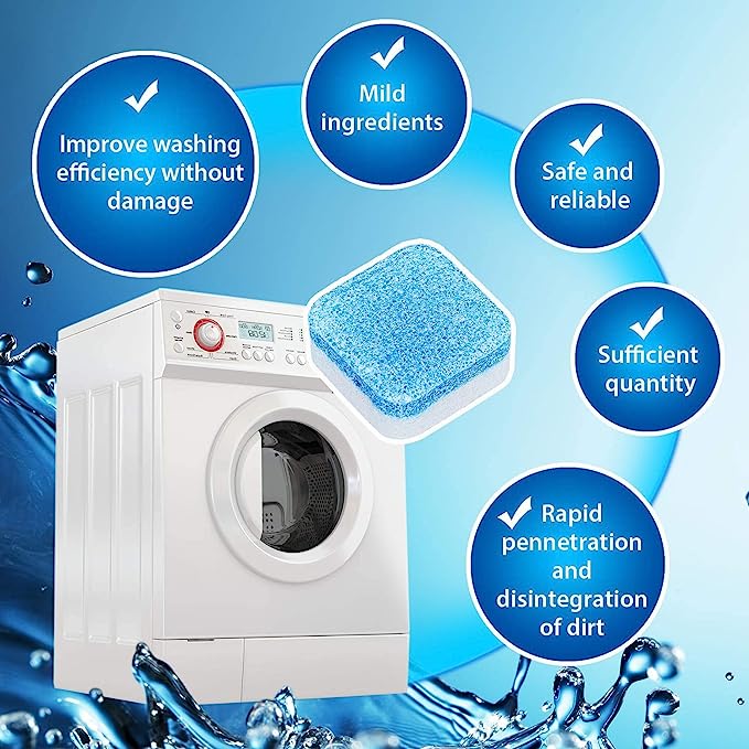 Washing Machine Cleaning Tablets – Pack of 12, Self - Cleaning & Fresh - Saadiq.pk