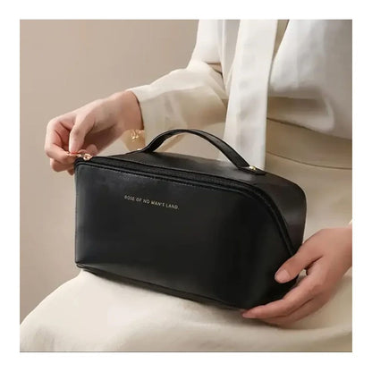 Waterproof Makeup Storage Bag | Large Capacity Travel Cosmetic Organizer | Portable Toiletry Pouch with Handle - Saadiq.pk