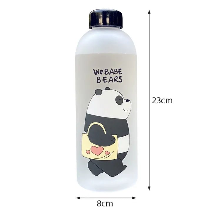 We Bare Bear Frosted Water Bottle 500ml – Cute Portable Bottle - Saadiq.pk