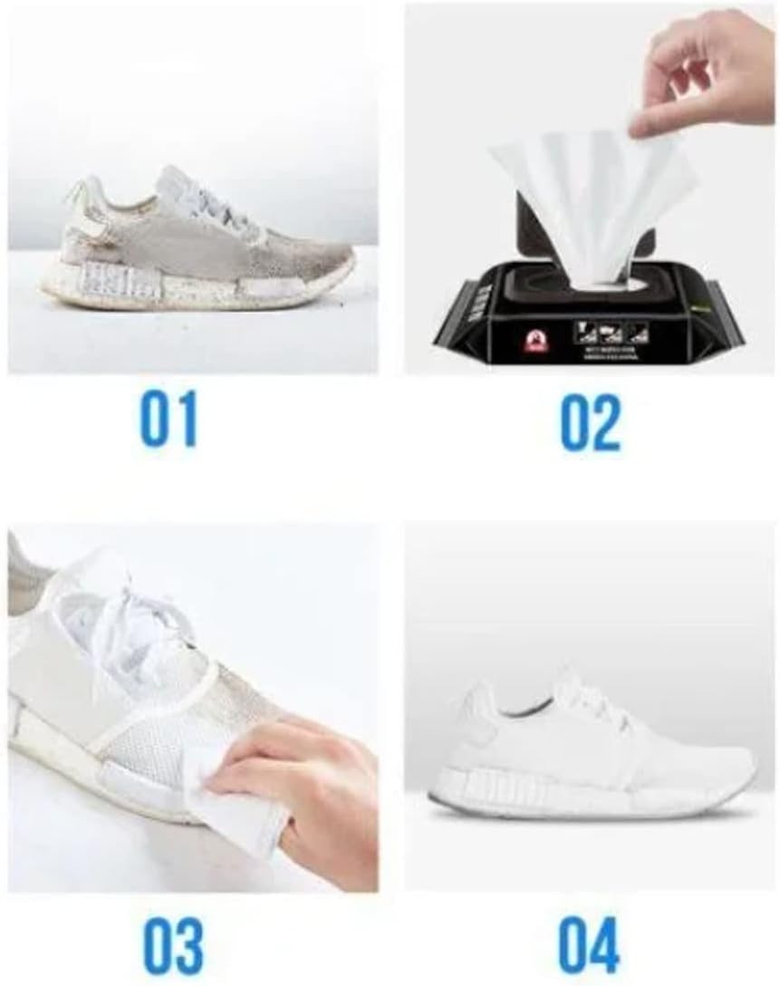 White Shoe Quick Wipes – Instant Sneaker Cleaner for Dirt & Scuff Removal - Saadiq.pk