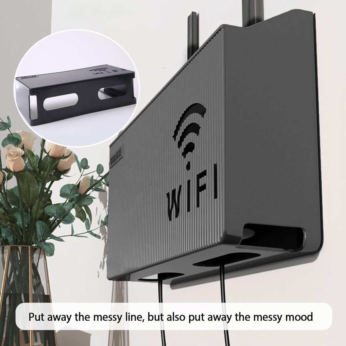 WiFi Router Storage Box – Wall Mounted Cable Organizer Cover - Saadiq.pk