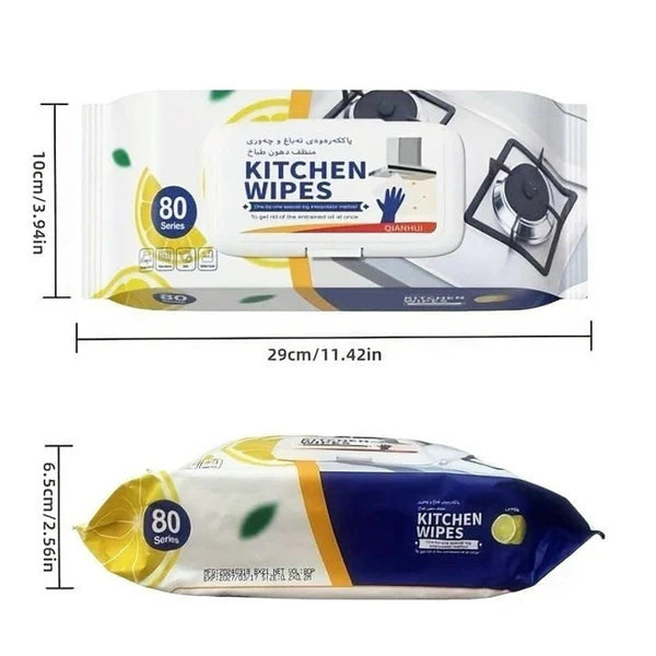 Disposable Kitchen Cleaning Wipes | Grease & Stain Remover Wet Wipes