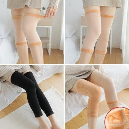Women Men Winter Leg Warmer Warm Knee Brace Pad Thicken Knee Warmers Knee Stocking Tights - Saadiq.pk
