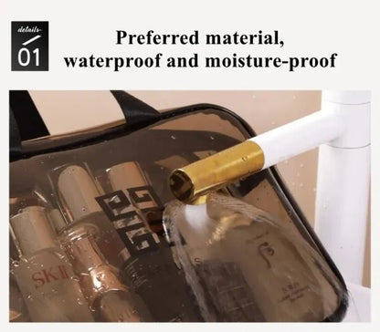 Women’s Transparent Waterproof Travel Wash Bag – Large Capacity Makeup & Toiletry Organizer - Saadiq.pk