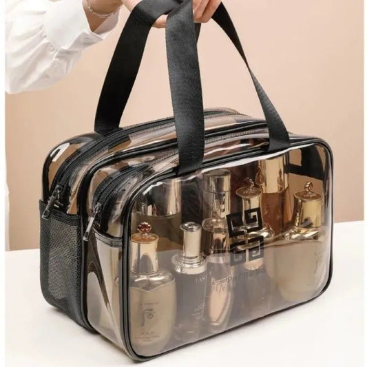 Women’s Transparent Waterproof Travel Wash Bag – Large Capacity Makeup & Toiletry Organizer - Saadiq.pk