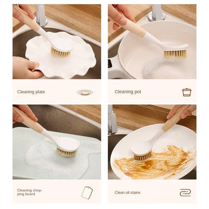 Wood Handle Dish Brush – Eco‑Friendly Kitchen Cleaning Scrubber - Saadiq.pk